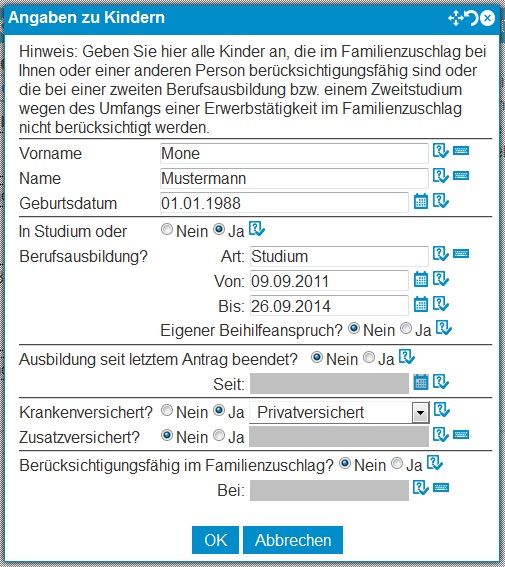 Neuer Beihilfeantrag